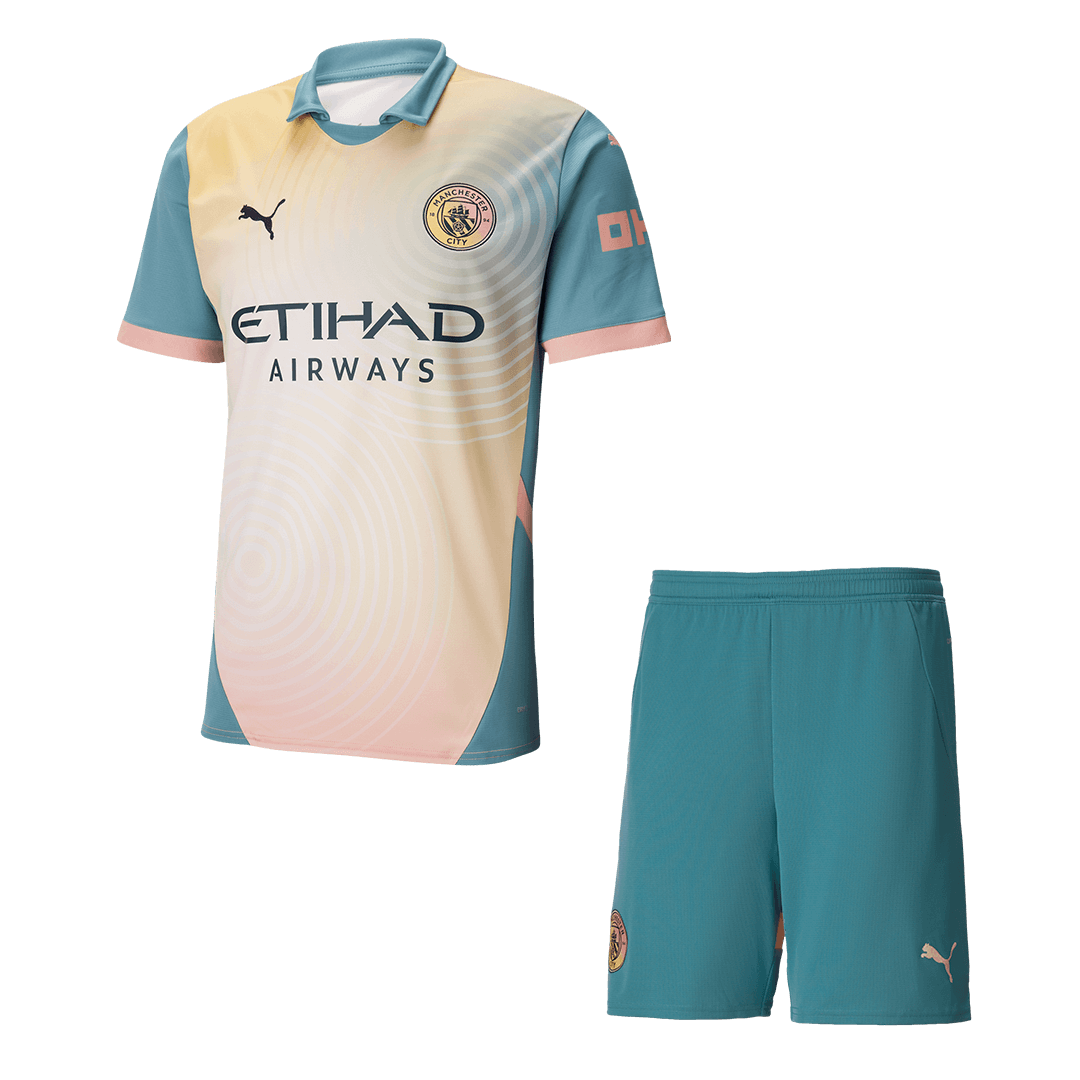 Manchester City Fourth Away Soccer Jersey Kit(Jersey+Shorts) 2024/25 - Definitely City Top Dresy Shop