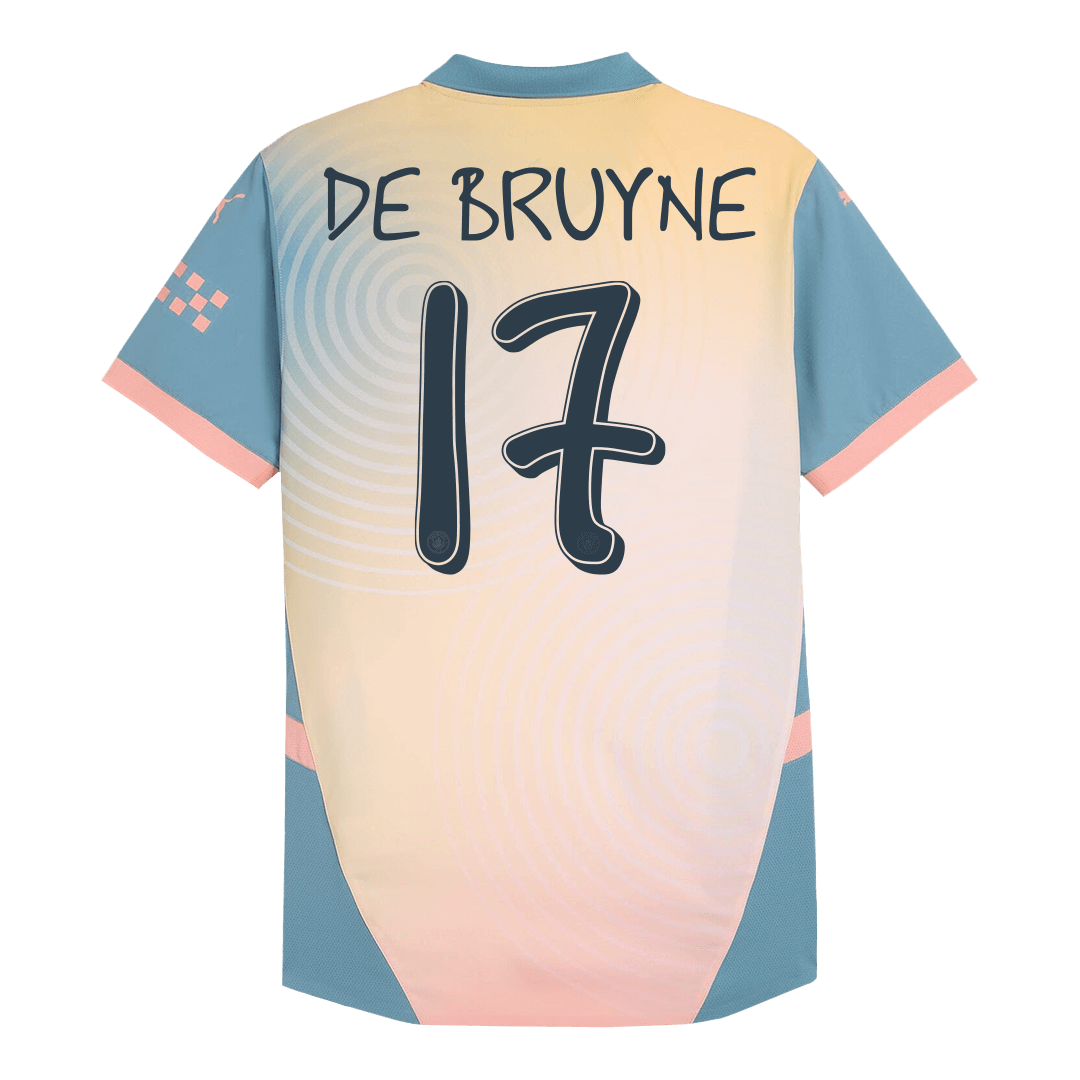 Player Version DE BRUYNE #17 Manchester City Fourth Away Soccer Jersey 2024/25 - Definitely City Top Dresy Shop