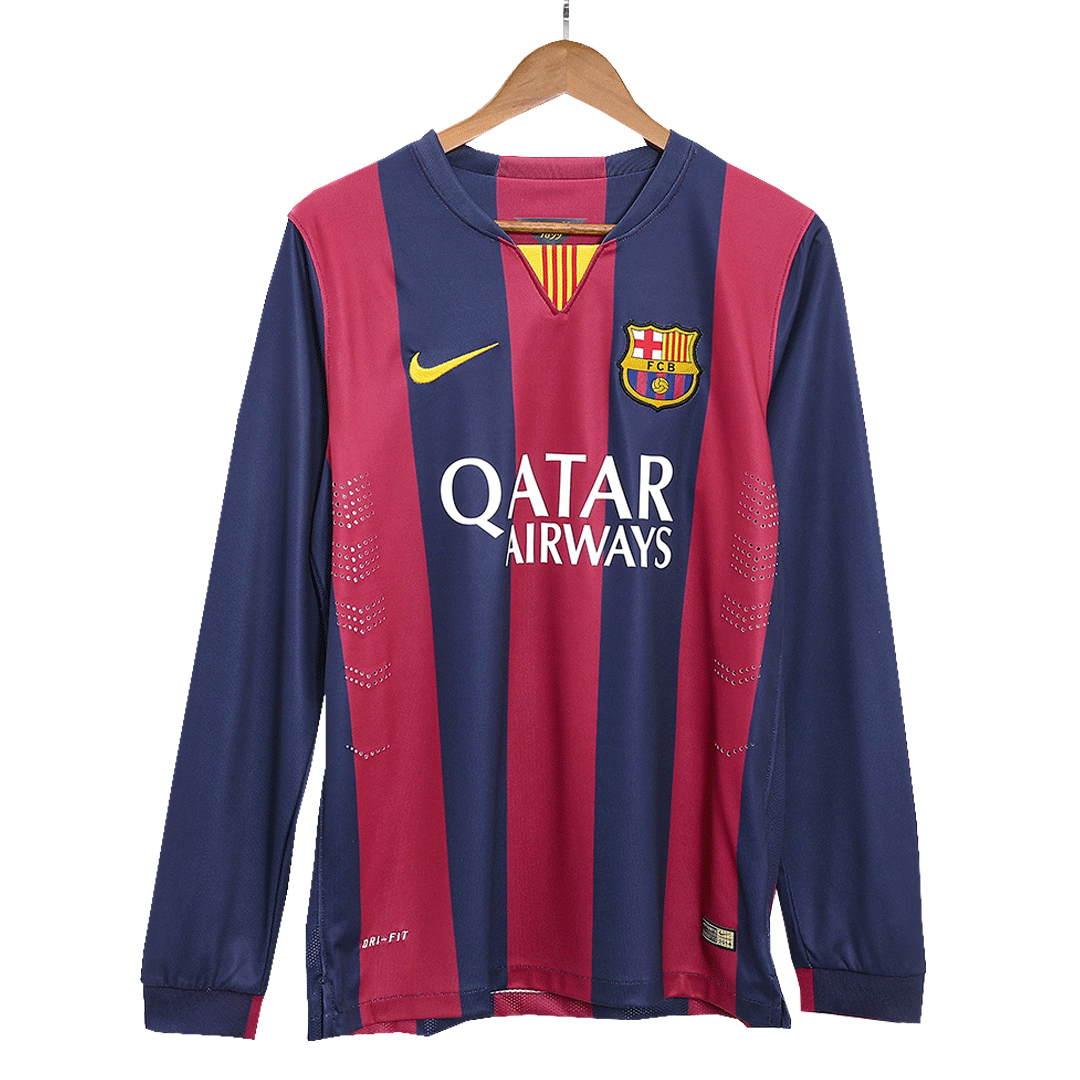 Retro NEYMAR JR #11 2014/15 Barcelona Home Long Sleeve Soccer Jersey Top Dresy Shop