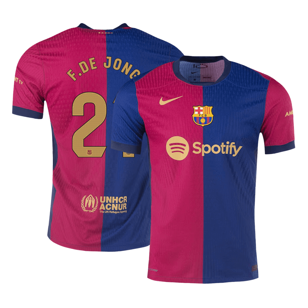 Player Version F.DE JONG #21 Barcelona Home Soccer Jersey 2024/25 Top Dresy Shop