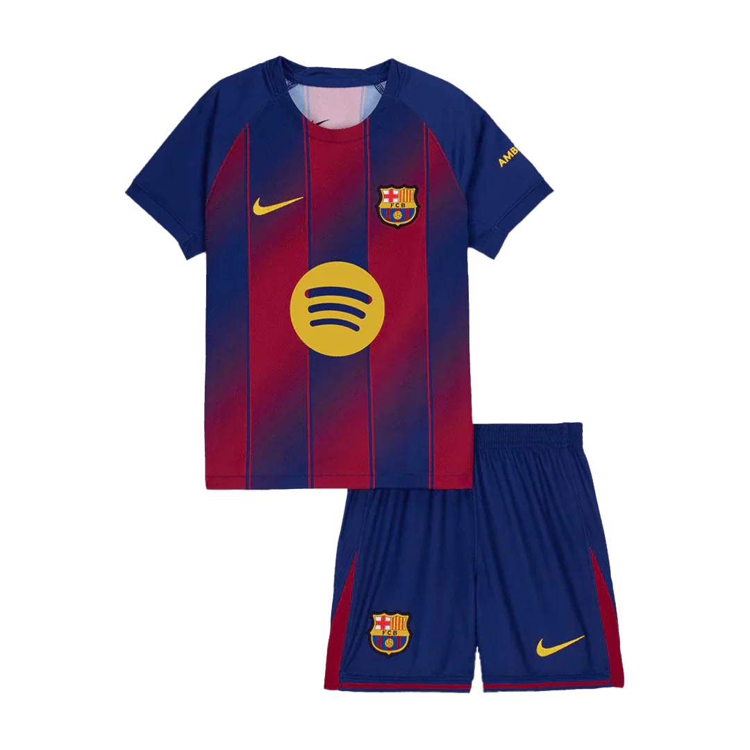 Kid‘s Barcelona Home Soccer Jerseys (Jersey+Short) Kit 2025/26 Go Game Wear
