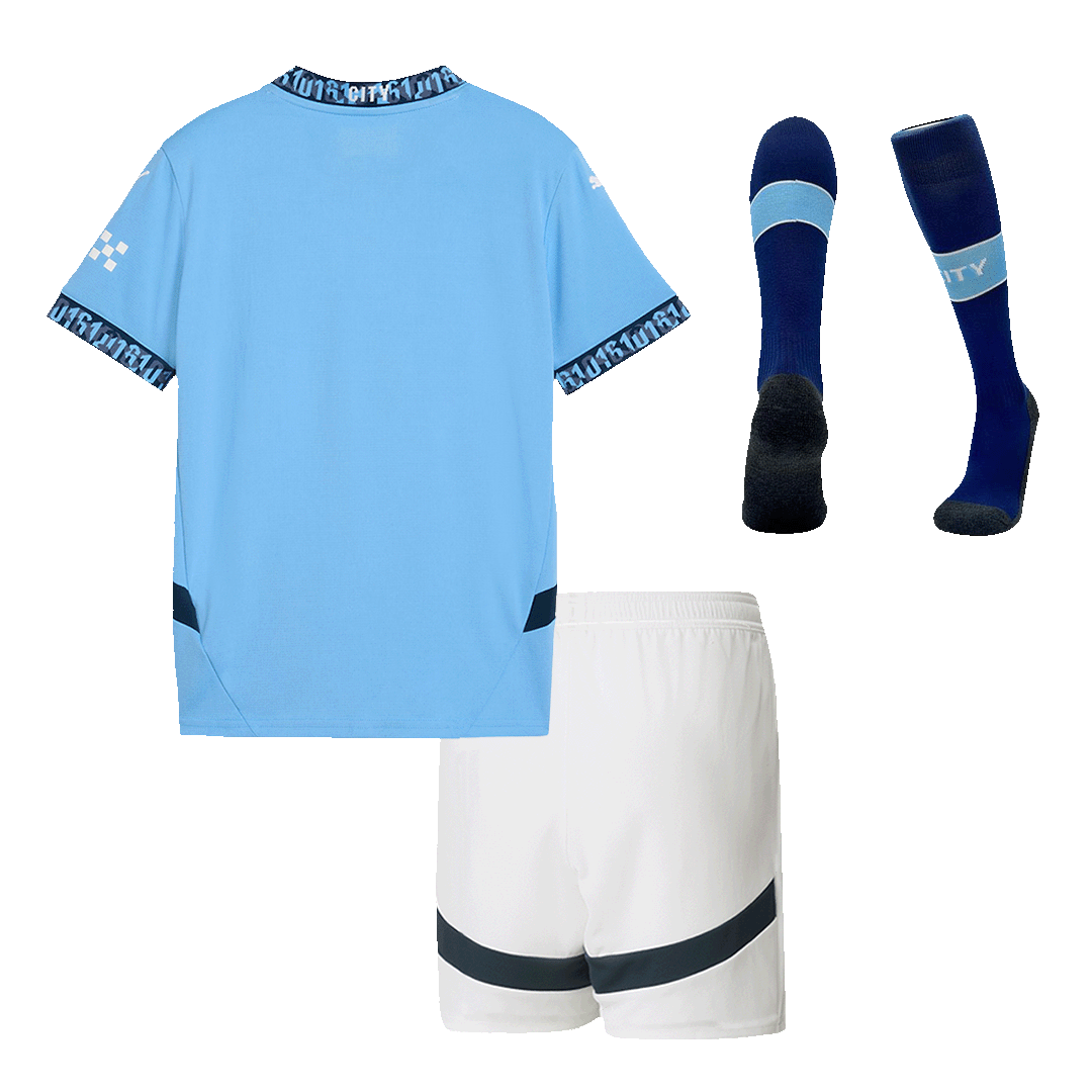 Kid's Manchester City Home Soccer Jersey Kit(Jersey+Shorts+Socks) 2024/25 Top Dresy Shop