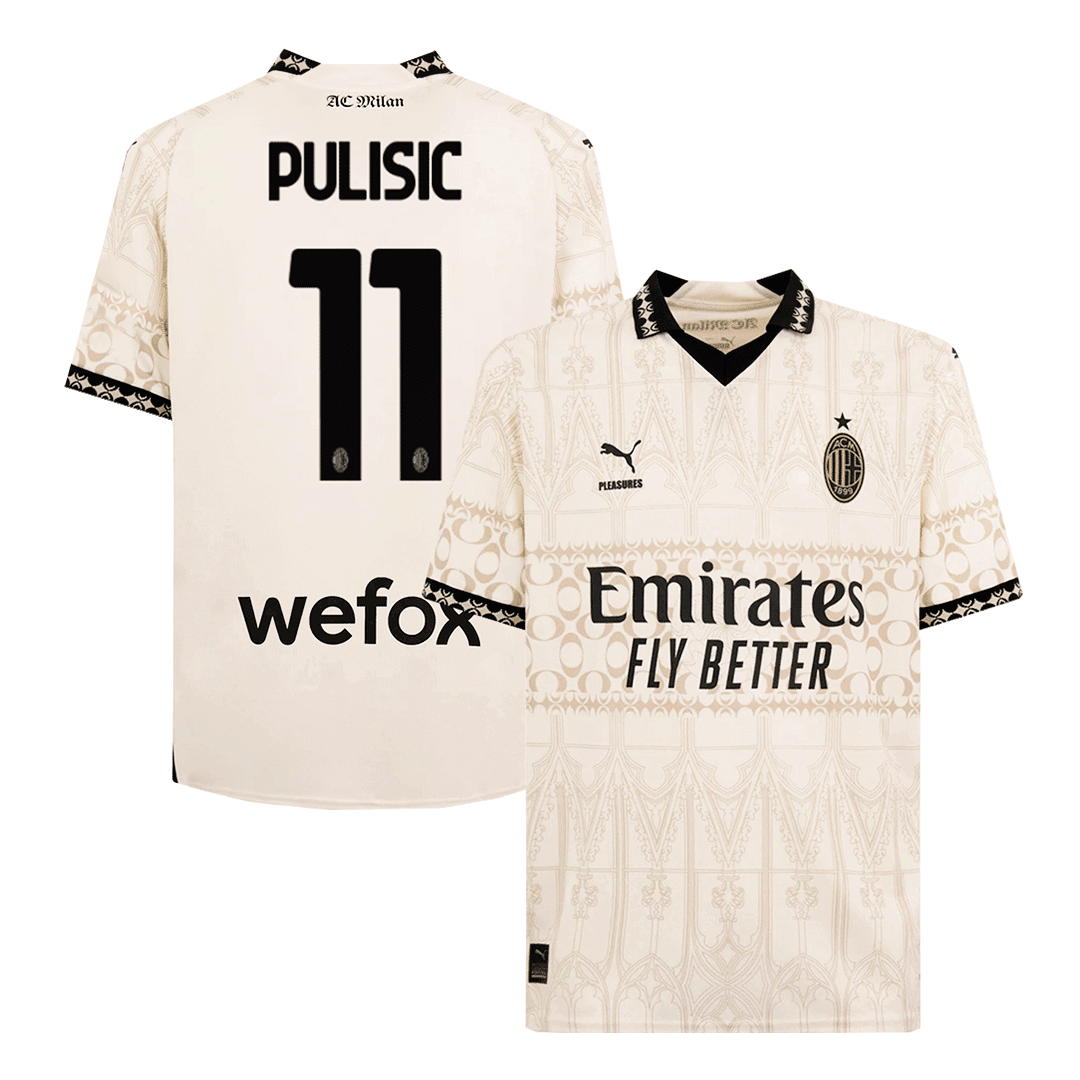 PULISIC #11 AC Milan X Pleasures Fouth Away Soccer Jersey 2023/24 Top Dresy Shop