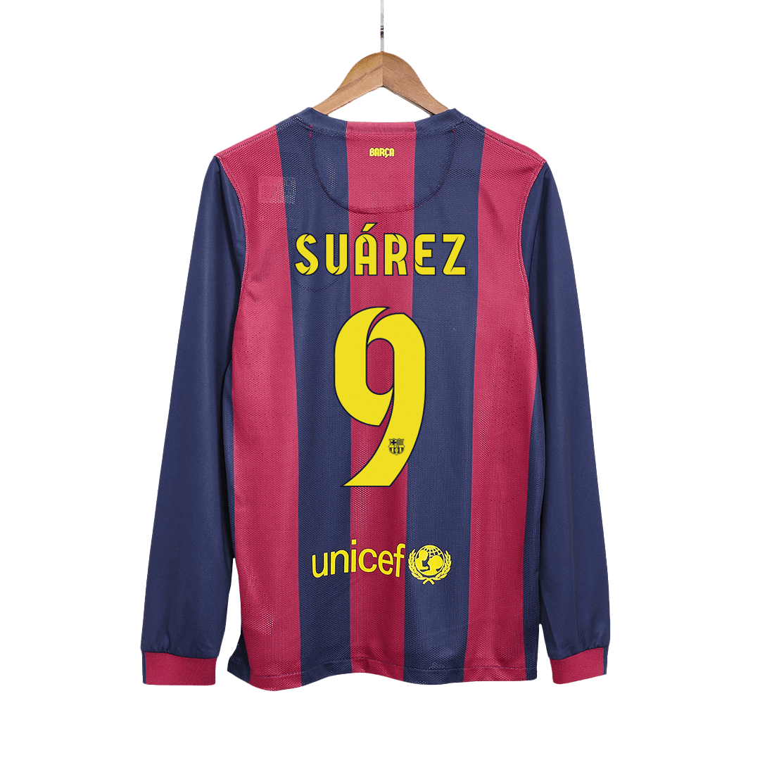 Retro Suárez #9 2014/15 Barcelona Home Long Sleeve Soccer Jersey Top Dresy Shop