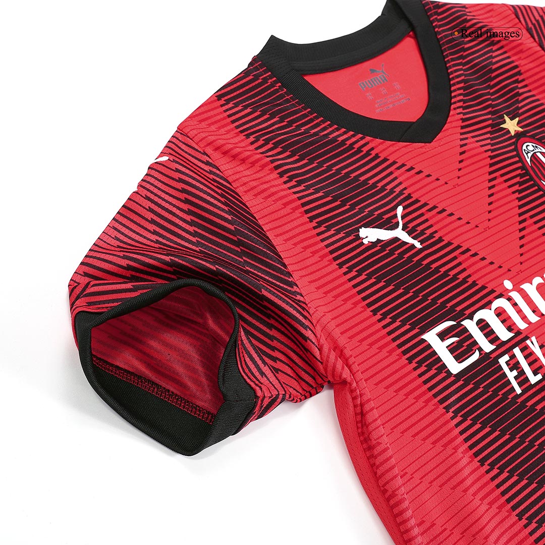 Kid's AC Milan Home Soccer Jersey Kit(Jersey+Shorts) 2023/24 Top Soccer Jerseys Store