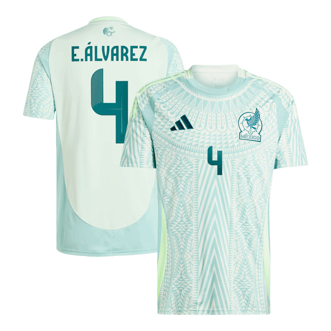 Men's Mexico E.ALVAREZ #4 Away Soccer Jersey Copa América 2024 Top Dresy Shop
