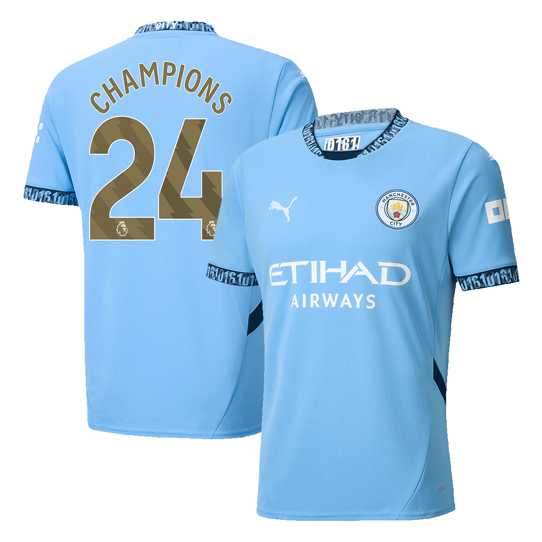 CHAMPIONS #24 Manchester City Home Soccer Jersey 2024/25 Top Dresy Shop