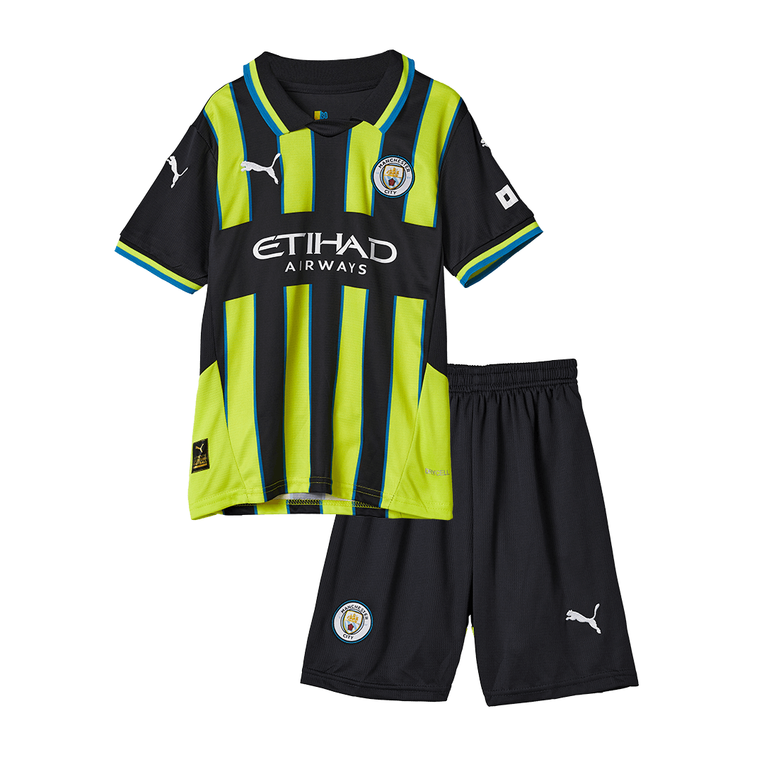 Kid's Manchester City Away Soccer Jersey Kit(Jersey+Shorts+Socks) 2024/25 Top Dresy Shop
