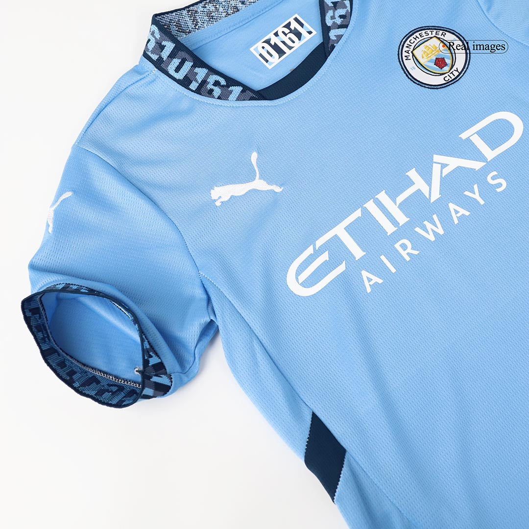 Kid's Manchester City Home Soccer Jersey Kit(Jersey+Shorts) 2024/25 Top Dresy Shop
