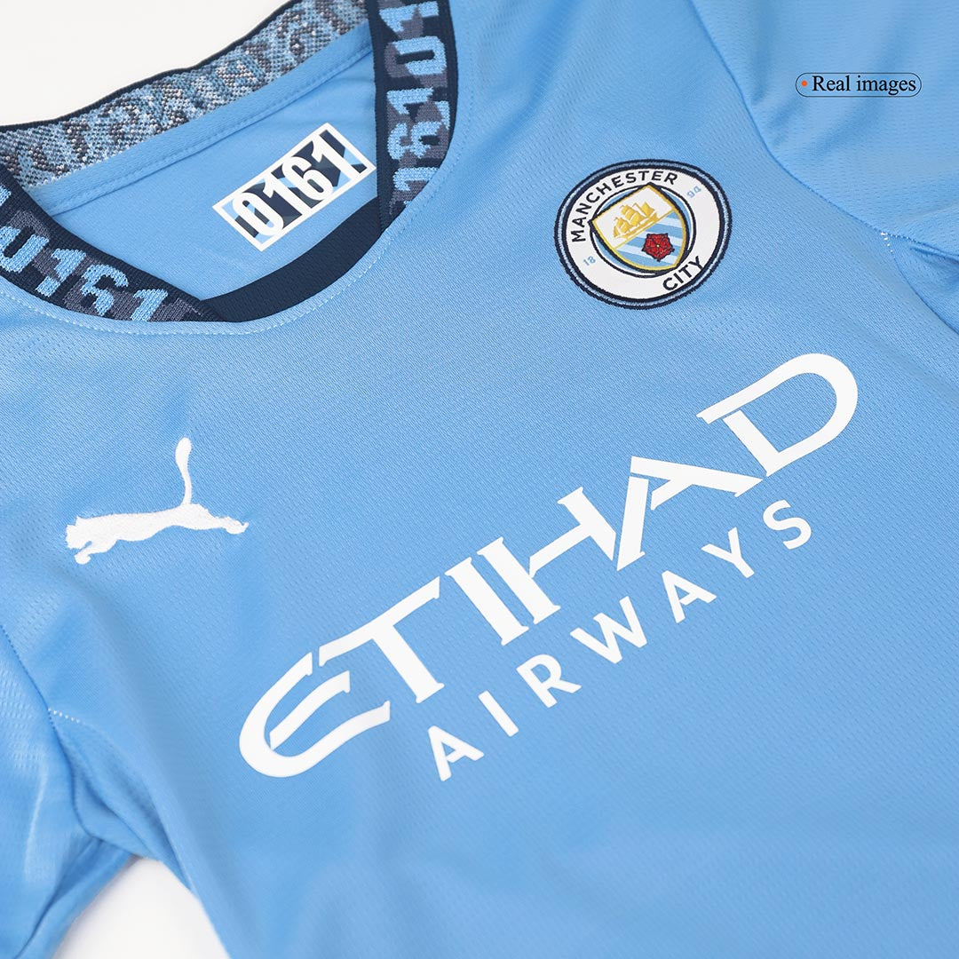 Kid's Manchester City Home Soccer Jersey Kit(Jersey+Shorts) 2024/25 Top Dresy Shop