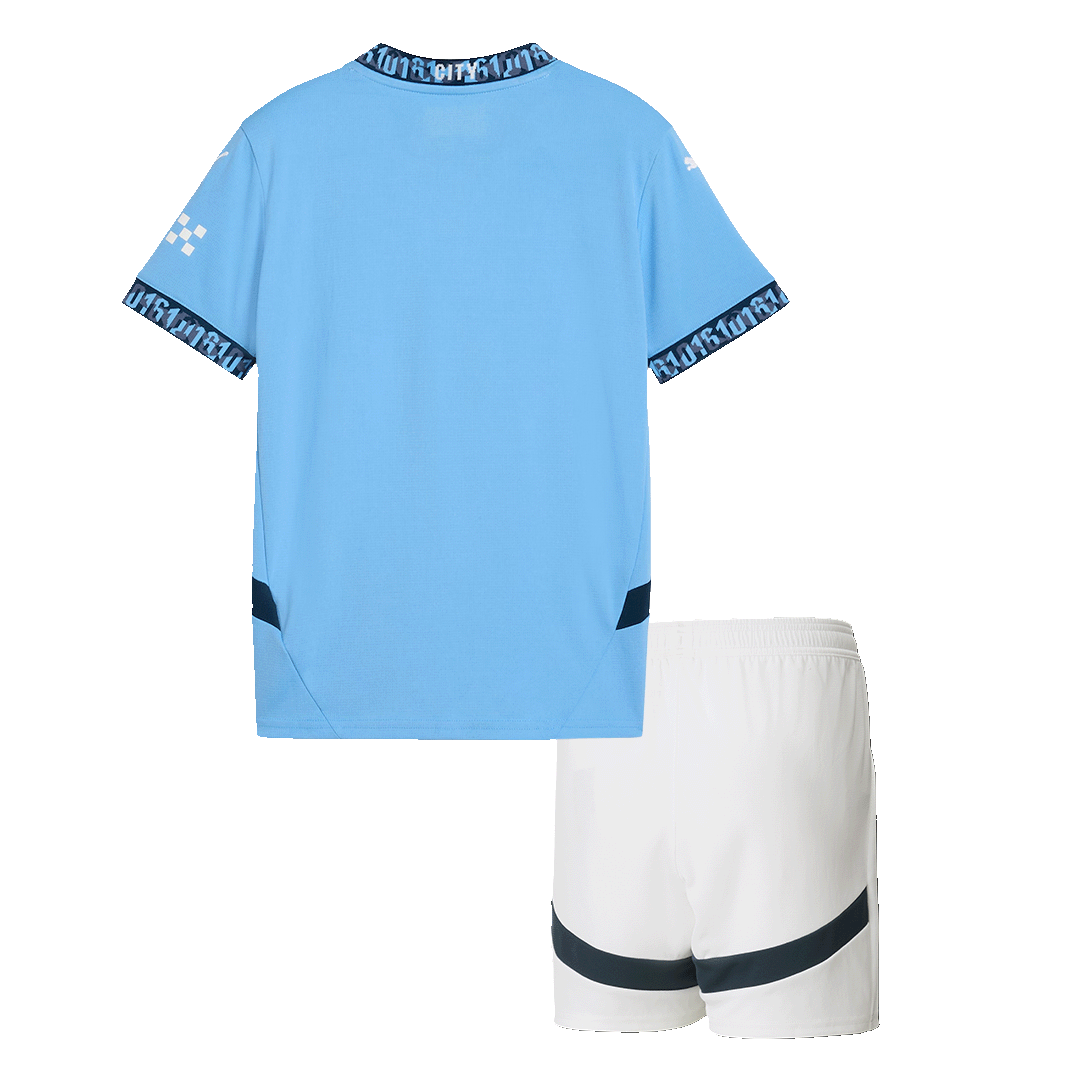 Kid's Manchester City Home Soccer Jersey Kit(Jersey+Shorts) 2024/25 Top Dresy Shop