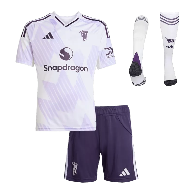Kid's Manchester United Away Soccer Jersey Kit(Jersey+Shorts+Socks) 2025/26