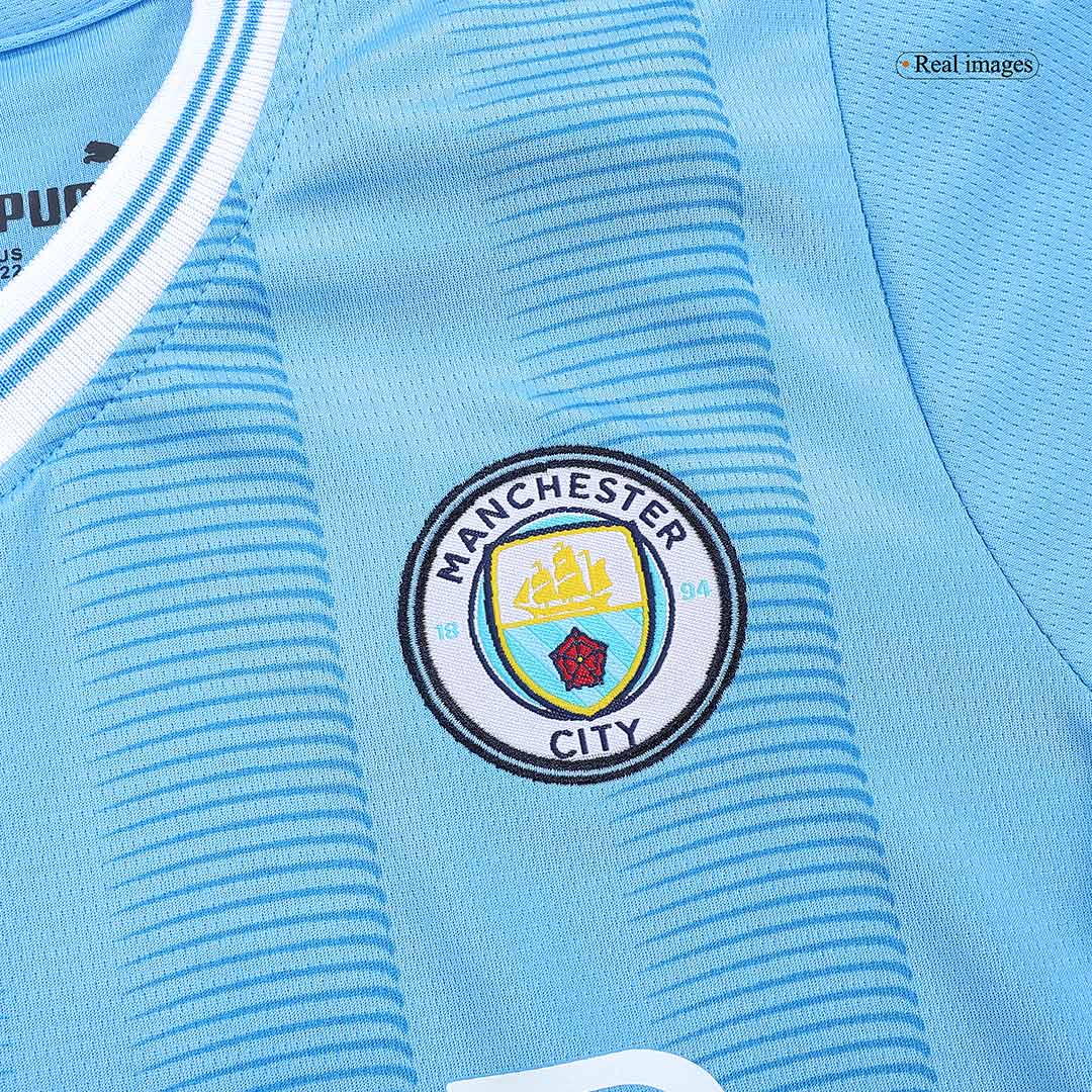 Kid's Manchester City Home Soccer Jersey Kit(Jersey+Shorts) 2023/24 Top Soccer Jerseys Store