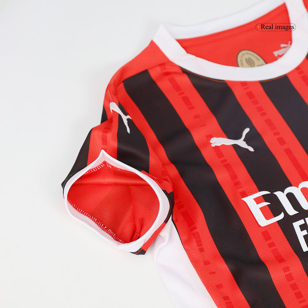 Kid's AC Milan Home Soccer Jersey Kit(Jersey+Shorts) 2024/25 Top Soccer Jerseys Store
