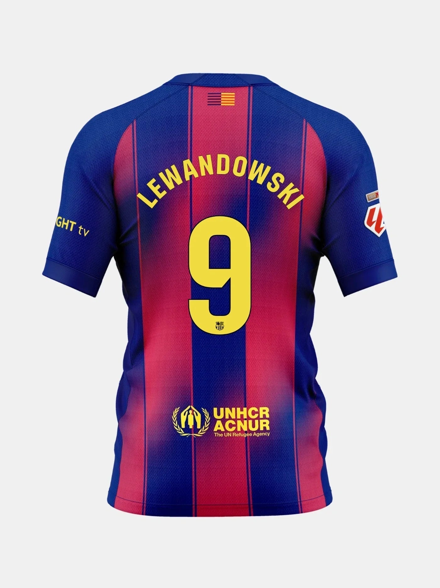 Player Version Barcelona Lewandowski #9 Home 2025/26 Soccer Jersey - La Liga topsoccerjerseys.com