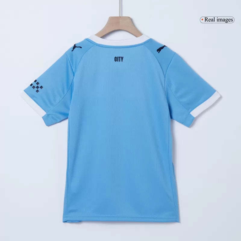 Kid's Manchester City Home Soccer Jersey Kit(Jersey+Shorts) 2025/26
