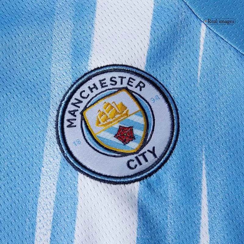 Kid's Manchester City Home Soccer Jersey Kit(Jersey+Shorts) 2025/26