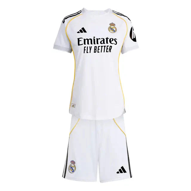 Kid's Real Madrid Home Soccer Jersey Kit(Jersey+Shorts) 2025/26 Top Dresy Shop