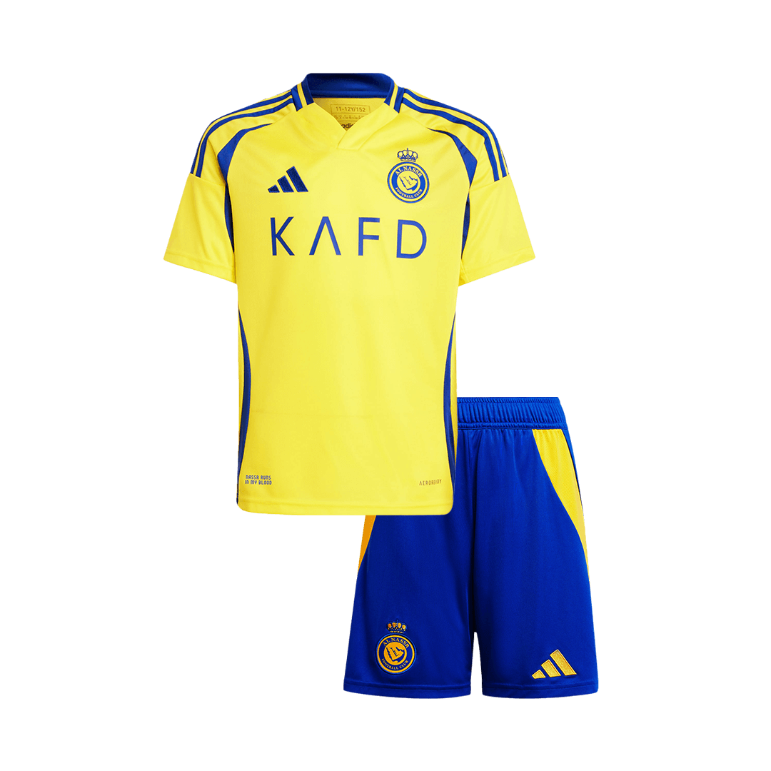 Kid's Al Nassr Home Soccer Jersey Kit(Jersey+Shorts) 2024/25 Top Dresy Shop