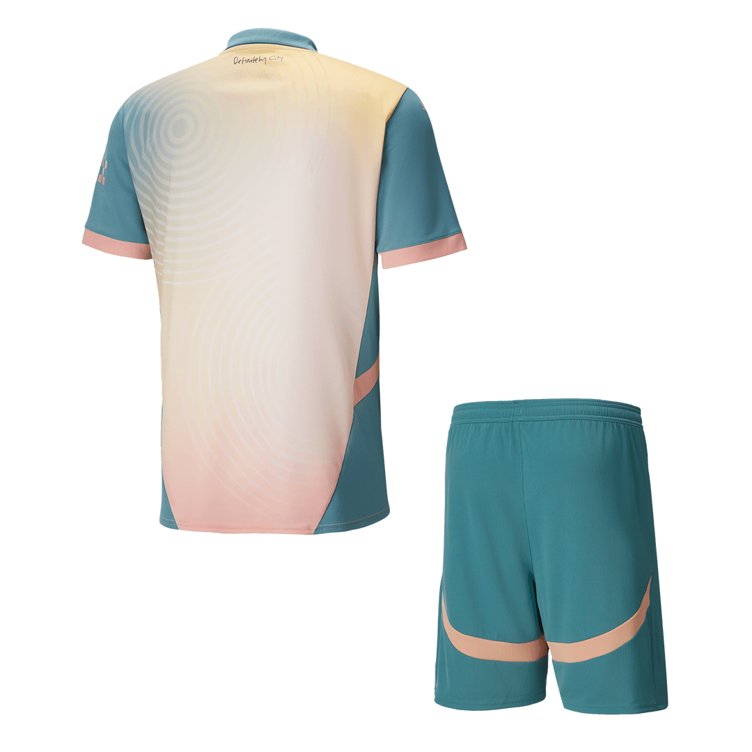 Manchester City Fourth Away Soccer Jersey Kit(Jersey+Shorts) 2024/25 - Definitely City Top Dresy Shop