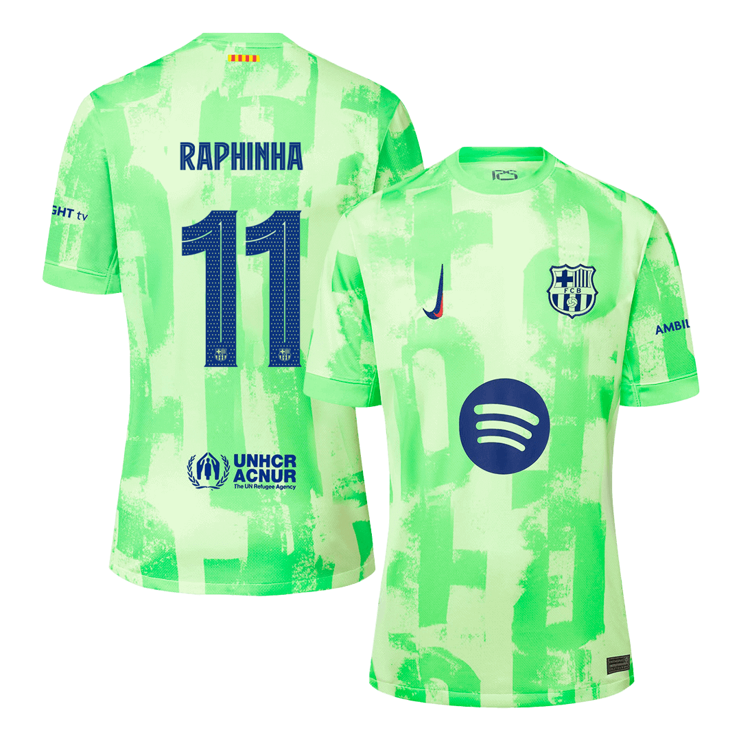 RAPHINHA #11 Barcelona Third Away Soccer Jersey 2024/25 - UCL?Spotify Logo Without Text? Top Dresy Shop