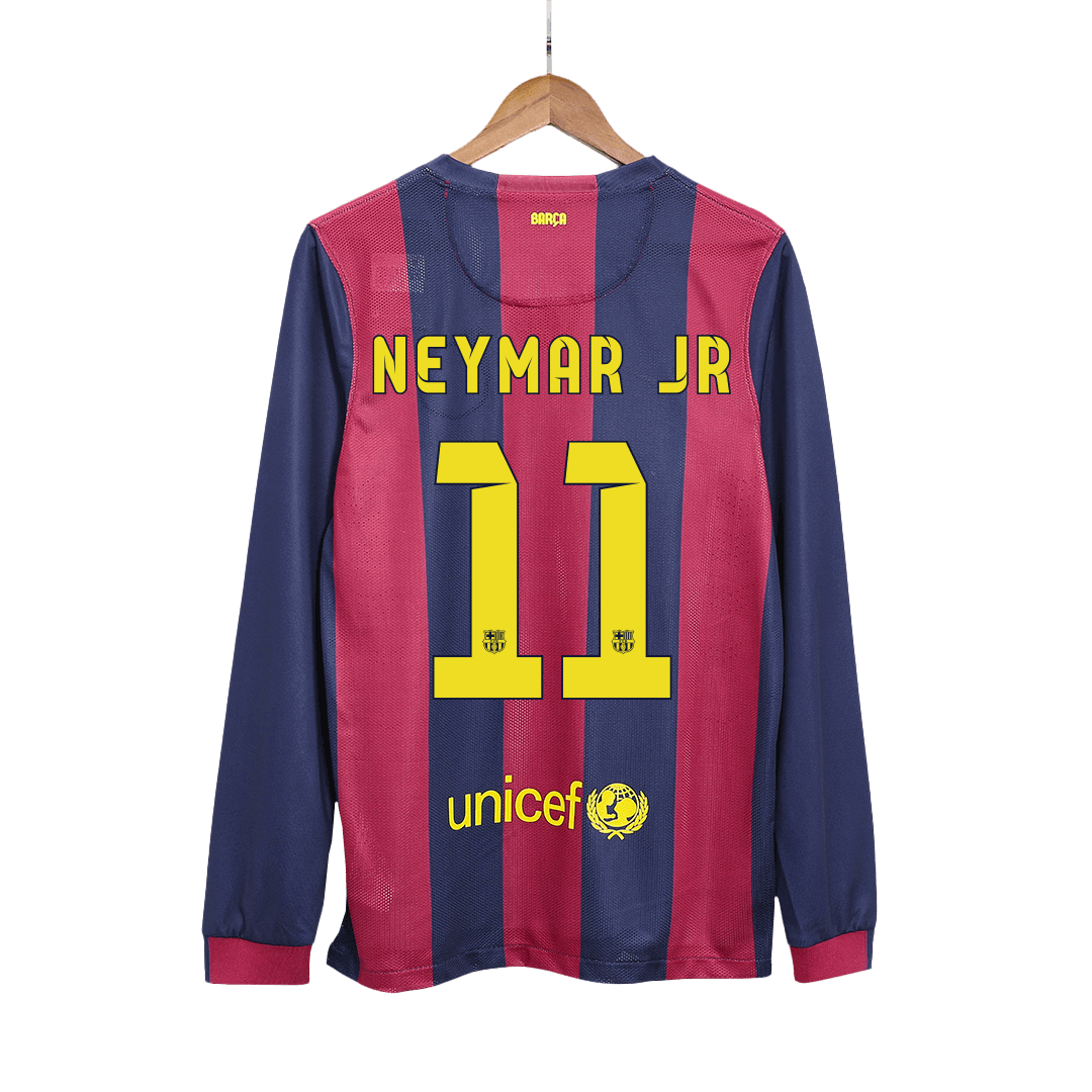 Retro NEYMAR JR #11 2014/15 Barcelona Home Long Sleeve Soccer Jersey Top Dresy Shop