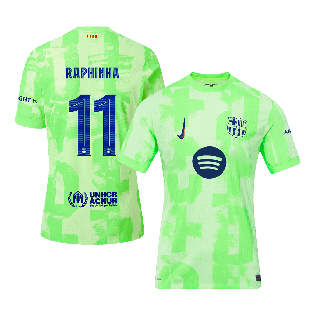 Player Version RAPHINHA #11 Barcelona Third Away Soccer Jersey 2024/25 - UCL?Spotify Logo Without Text? Top Dresy Shop