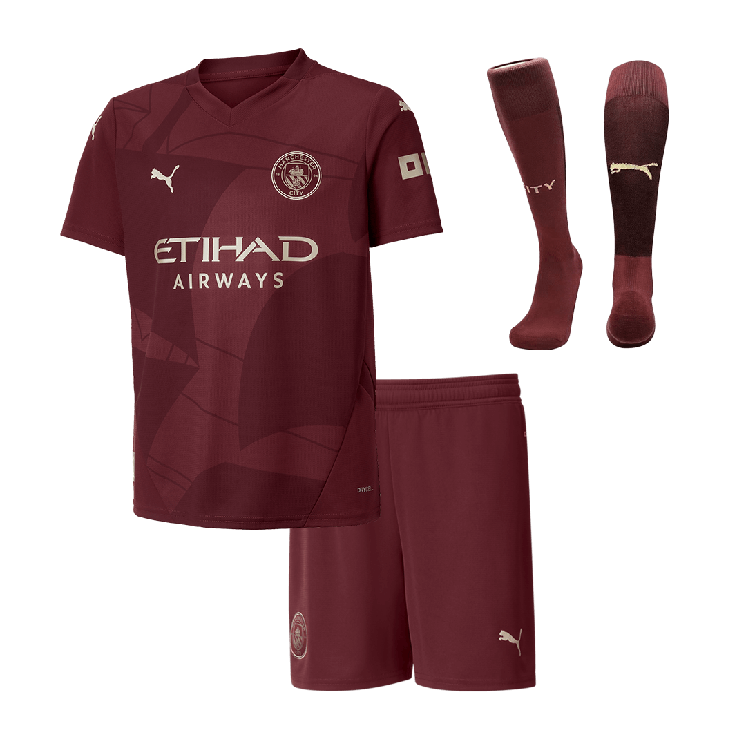 Kid's Manchester City Third Away Soccer Jersey Kit(Jersey+Shorts+Socks) 2024/25 Top Dresy Shop