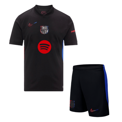 Barcelona Away  Soccer Jersey Kit(Jersey+Shorts) 2024/25 - Spotify Logo Without Text Top Dresy Shop