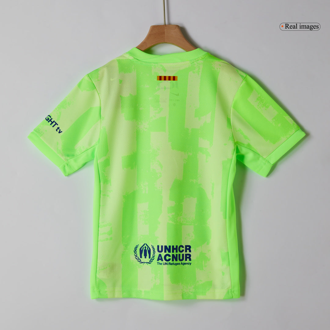 Kid's Barcelona Third Away  Soccer Jersey Kit(Jersey+Shorts+Socks) 2024/25- UCL (Spotify Logo Without Text) Top Dresy Shop