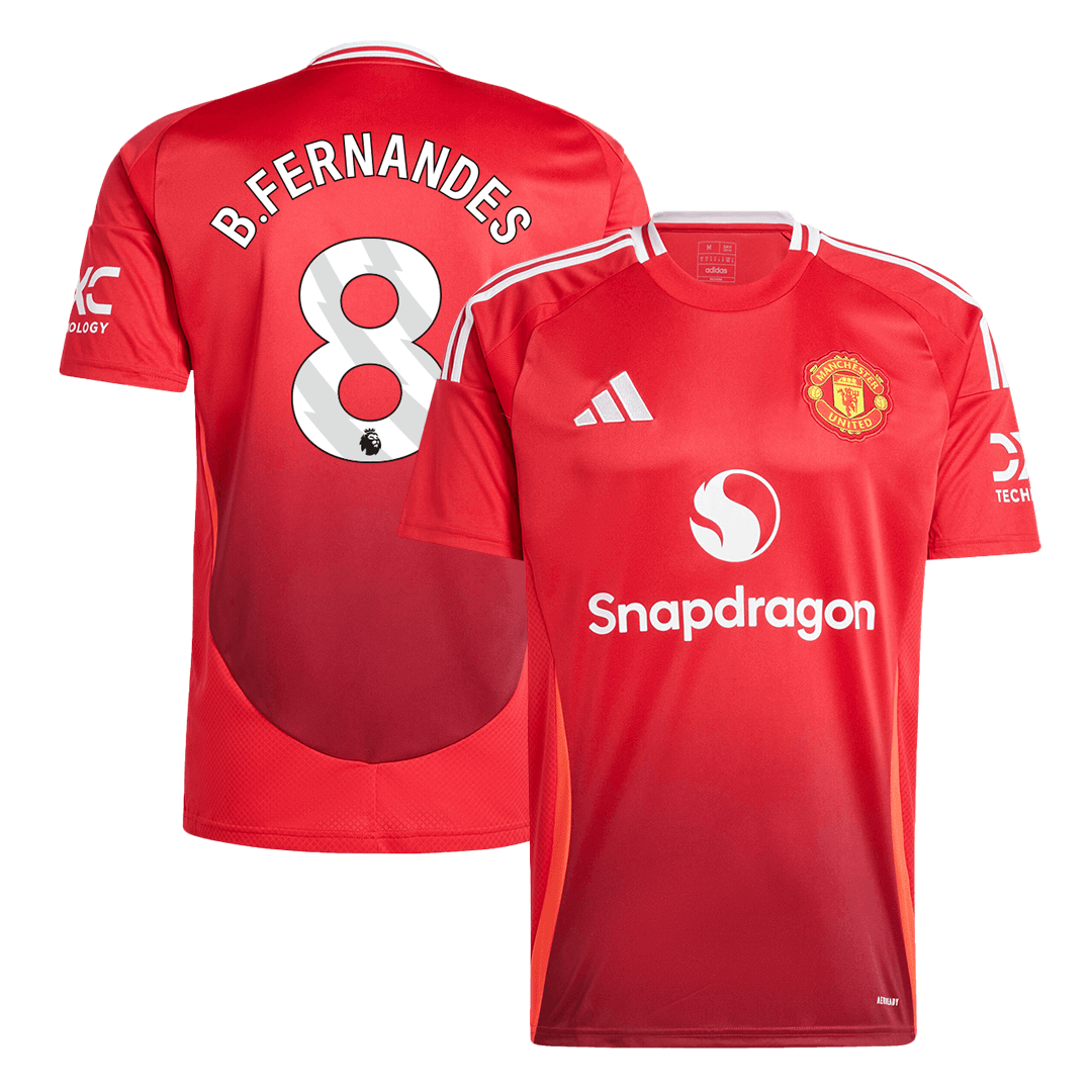 B.FERNANDES #8 Manchester United Home  Soccer Jersey 2024/25 Top Soccer Jerseys Store