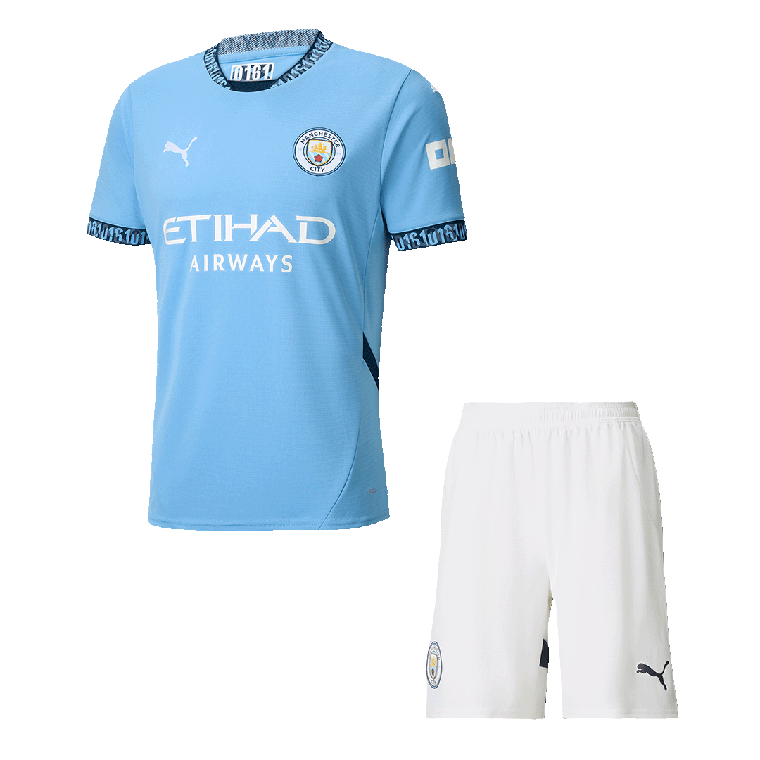 Manchester City Home  Soccer Jersey Kit(Jersey+Shorts) 2024/25 Top Dresy Shop