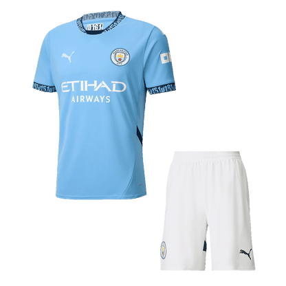 Manchester City Home  Soccer Jersey Kit(Jersey+Shorts) 2024/25 Top Dresy Shop