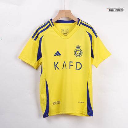 Kid's RONALDO #7 Al Nassr Home  Soccer Jersey Kit(Jersey+Shorts+Socks) 2024/25 Top Dresy Shop