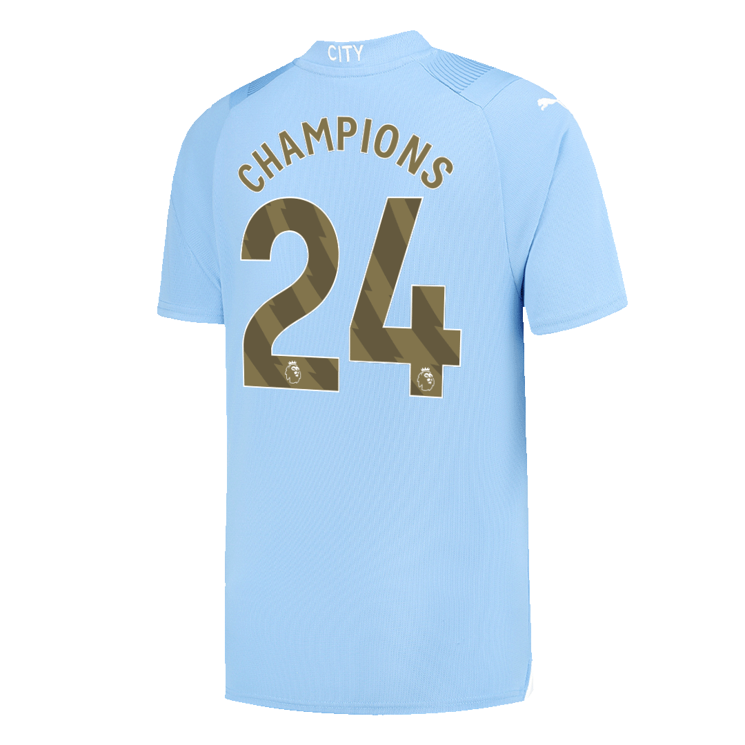 CHAMPIONS #24 Manchester City Home  Soccer Jersey 2023/24 Top Dresy Shop