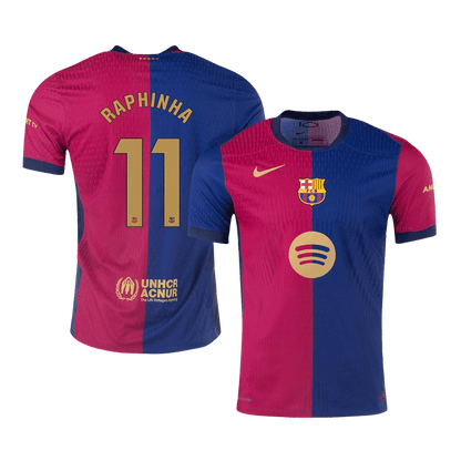 Player Version RAPHINHA #11 Barcelona Home  Soccer Jersey 2024/25 -?Spotify Logo Without Text? Top Dresy Shop