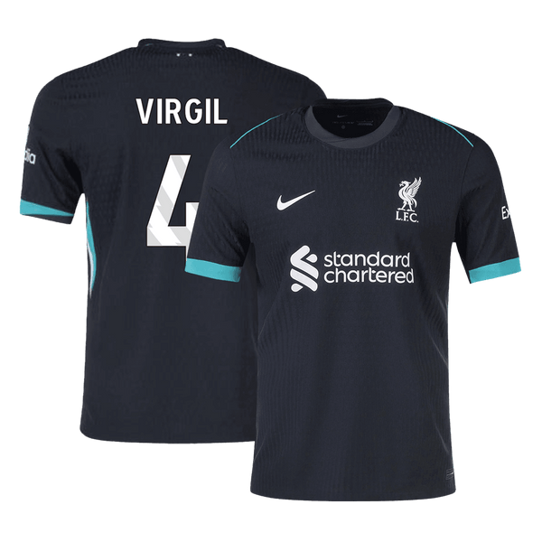 Player Version VIRGIL #4 Liverpool Away  Soccer Jersey 2024/25 Top Soccer Jerseys Store