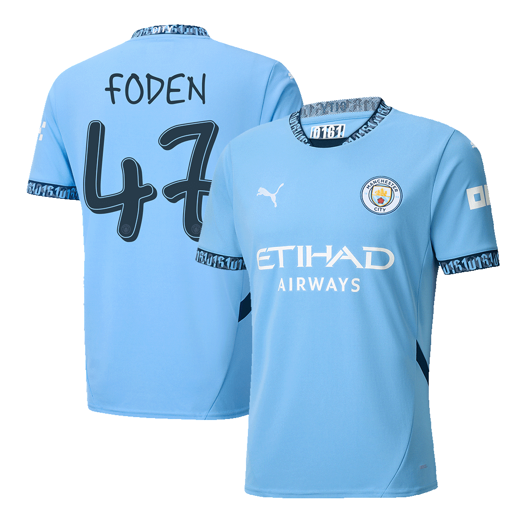 FODEN #47 Manchester City Home  Soccer Jersey 2024/25 - UCL Top Dresy Shop