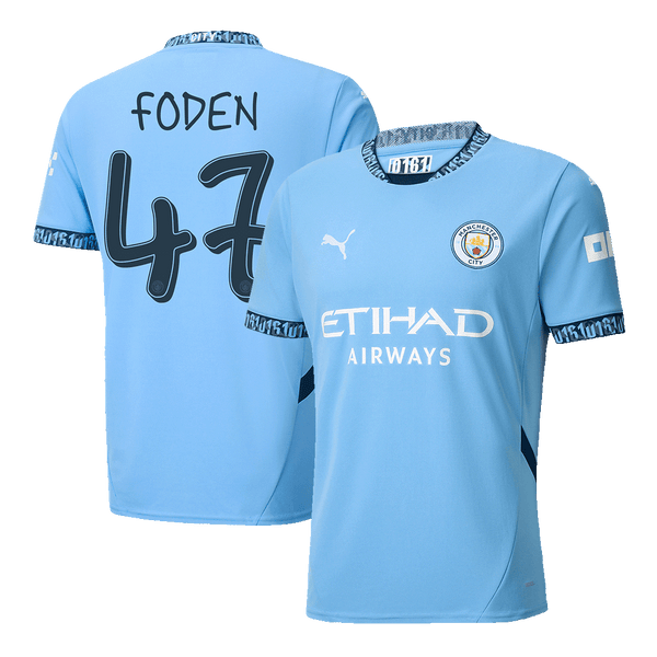FODEN #47 Manchester City Home  Soccer Jersey 2024/25 - UCL Top Soccer Jerseys Store