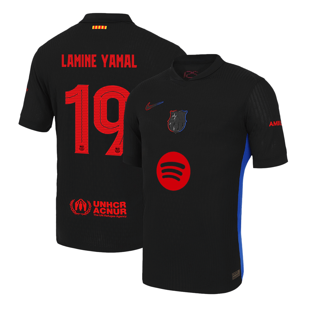 Player Version LAMINE YAMAL #19 Barcelona Away  Soccer Jersey 2024/25k - UCL?Spotify Logo Without Text? Top Dresy Shop
