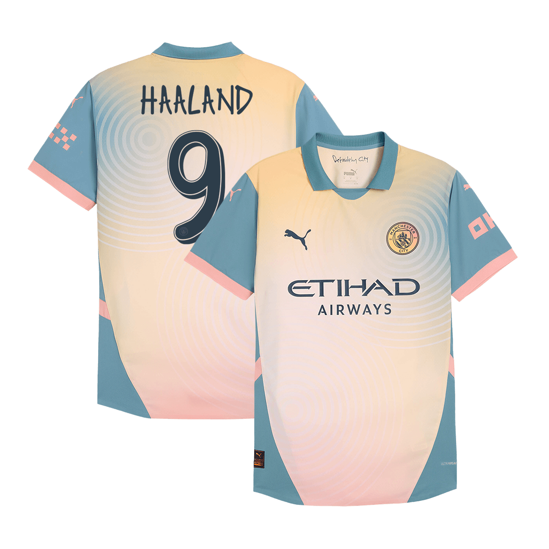 Player Version HAALAND #9 Manchester City Fourth Away  Soccer Jersey 2024/25- Definitely City (UCL) Top Dresy Shop