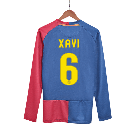 Retro XAVI #6 2008/09 Barcelona Home Long Sleeve  Soccer Jersey- UCL Final Top Dresy Shop