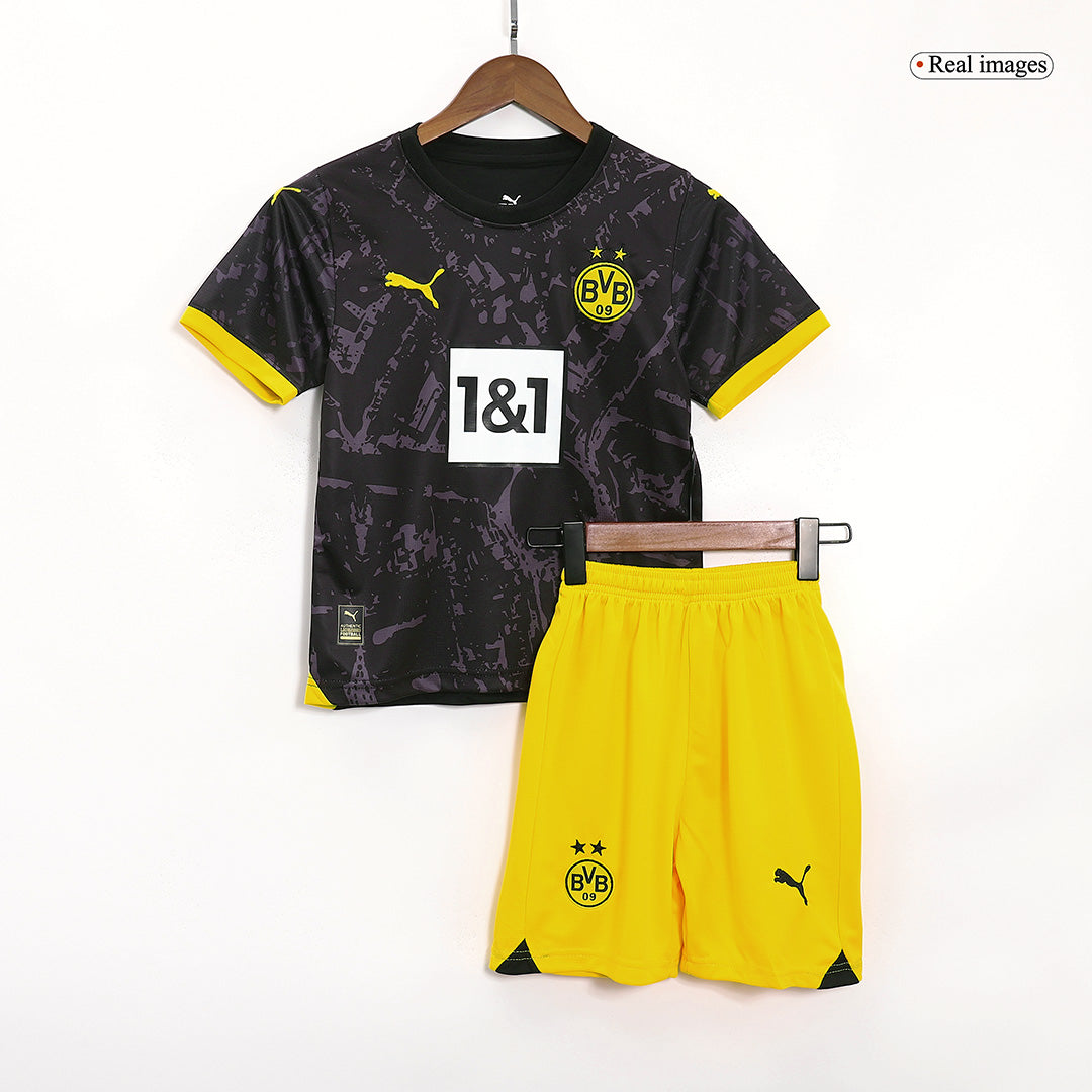 Kid's Borussia Dortmund Away  Soccer Jersey Kit(Jersey+Shorts) 2023/24 Top Dresy Shop