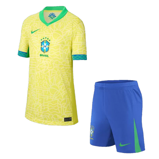 Brazil Kid‘s Home Soccer Jerseys (Jersey+Short) Kit 2024 Top Dresy Shop