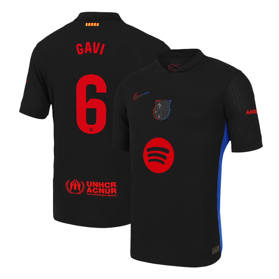 Player Version GAVI #6 Barcelona Away  Soccer Jersey 2024/25 - Spotify Logo Without Text Top Dresy Shop