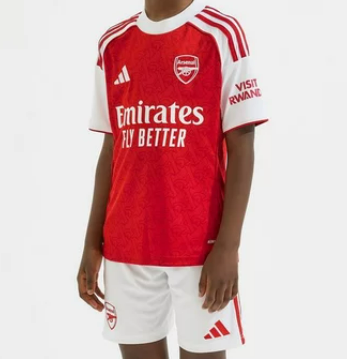 Kid's Arsenal Home Soccer Jersey Kit(Jersey+Shorts) 2025/26 topsoccerjerseys.com