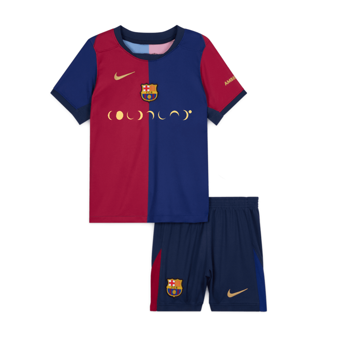 Kid's Barcelona Home  Soccer Jersey Kit(Jersey+Shorts) 2024/25 - COLDPLAY Top Dresy Shop