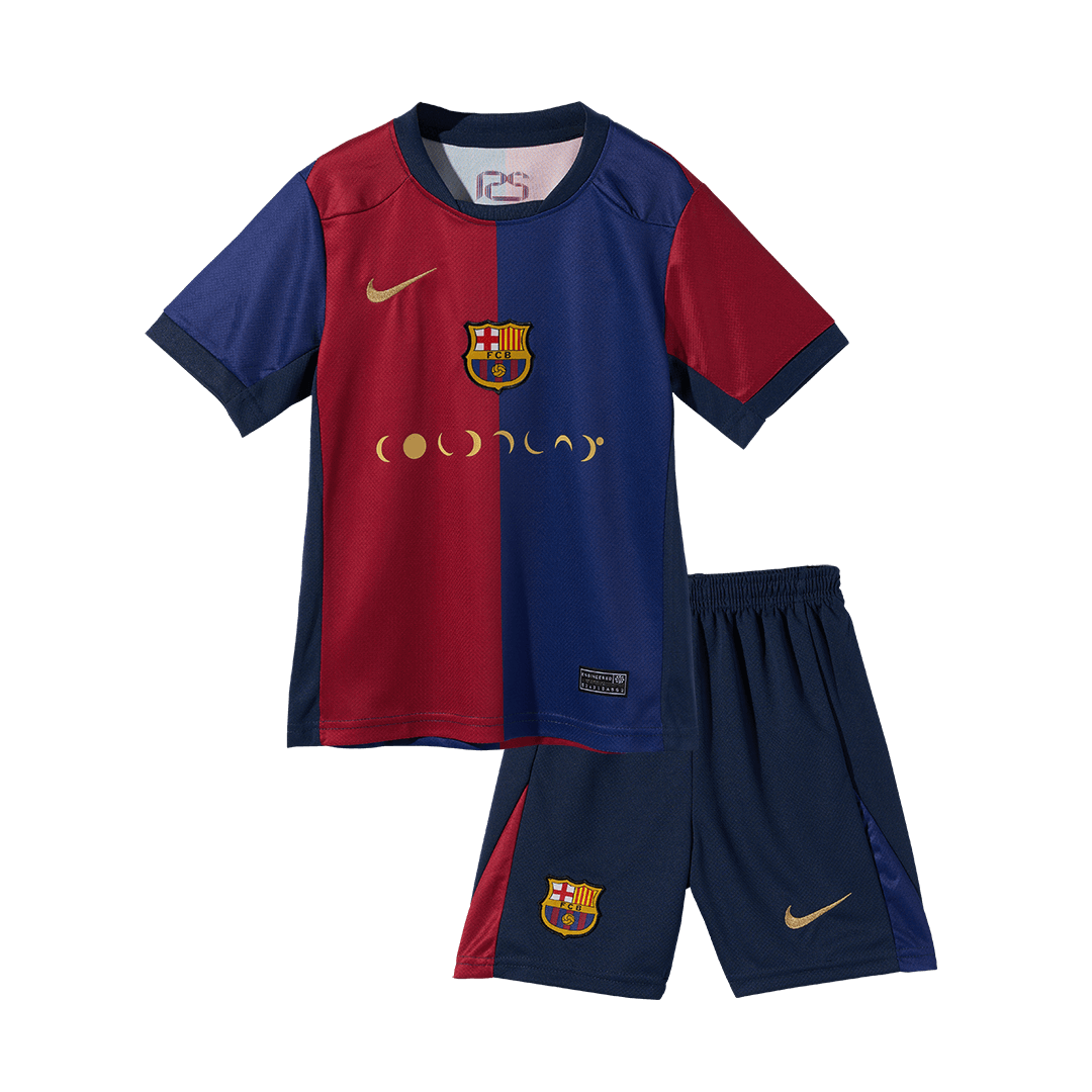 Kid's Barcelona Home  Soccer Jersey Kit(Jersey+Shorts) 2024/25 - COLDPLAY Top Dresy Shop