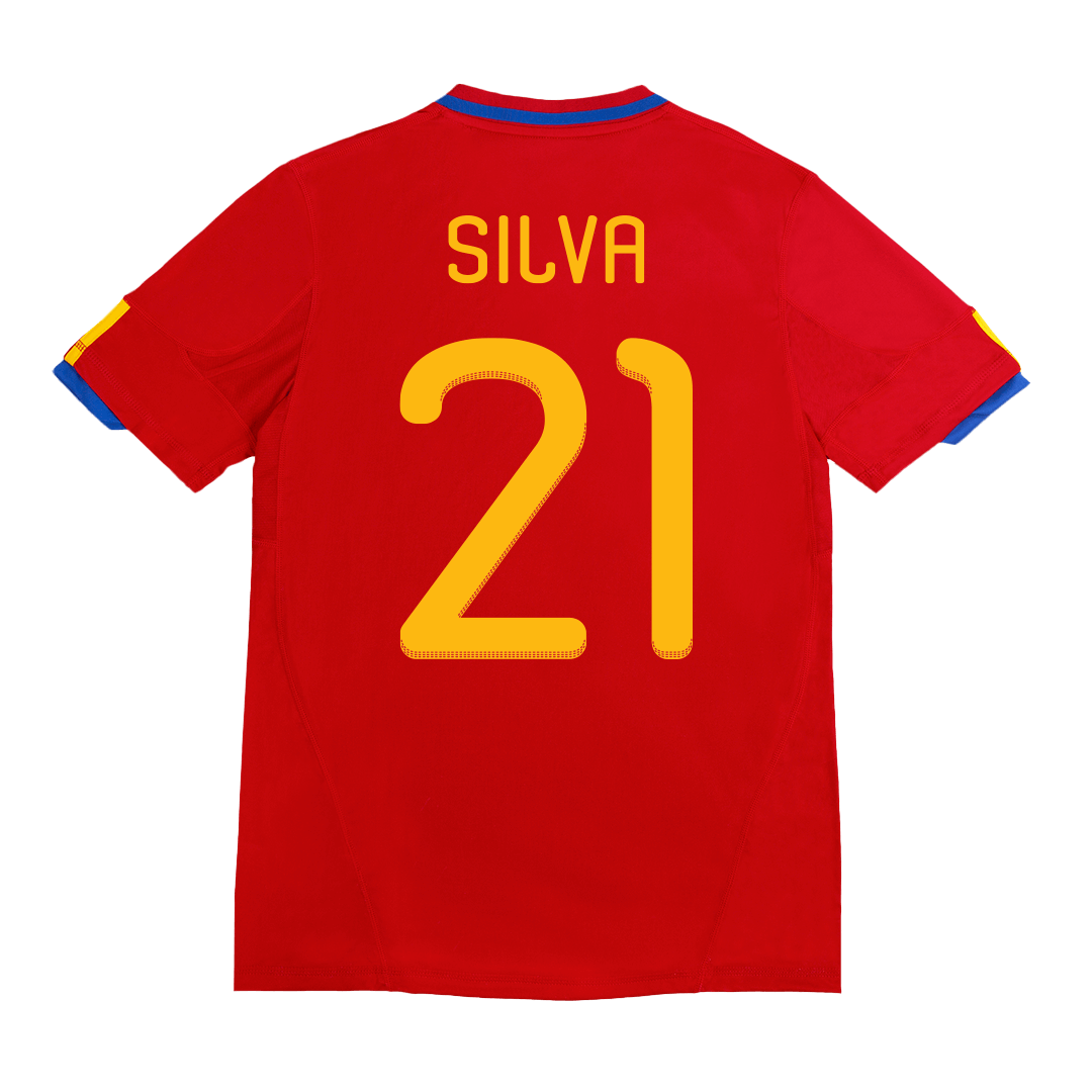 Retro SILVA #21 2010 Spain Home  Soccer Jersey Top Dresy Shop