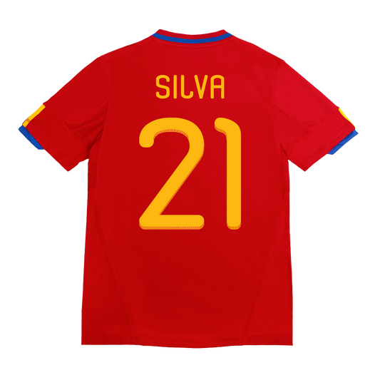 Retro SILVA #21 2010 Spain Home  Soccer Jersey Top Dresy Shop